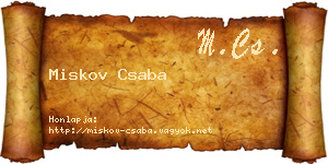 Miskov Csaba névjegykártya